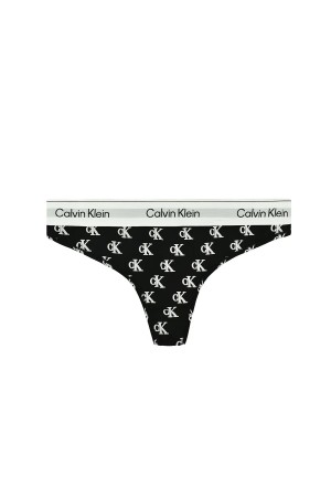 Calvin Klein γυναικείο κυλοτάκι string σε μαύρο-λευκό χρώμα με λευκό λάστιχο LV00QF8518-JGJ