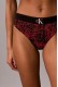 Calvin Klein γυναικείο κυλοτάκι thong σε κόκκινο με μαύρο χρώμα και animal σχέδιο 90%cotton,10%elastane LV00QF8813-4OS