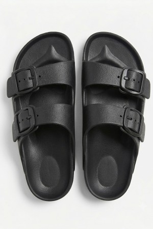 Calzedoro ανδρικες παντόφλες slides τυπου birkenstock σε μαύρο χρώμα M2026-BLACK