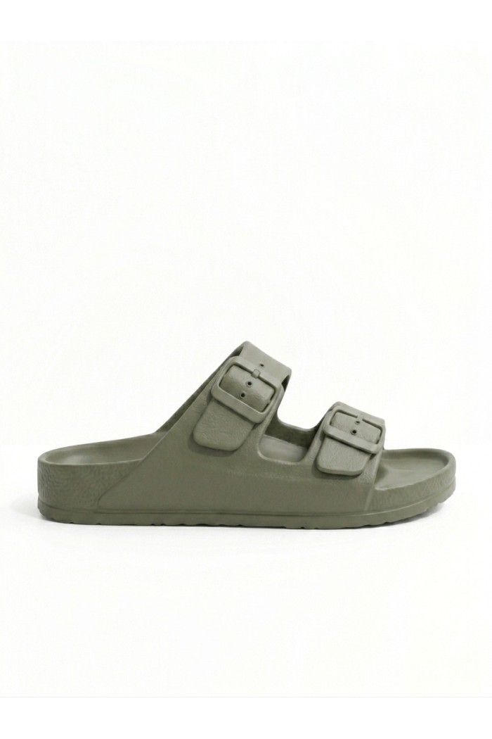Calzedoro ανδρικες παντόφλες slides τυπου birkenstock σε λαδί χρώμα M2026-GREEN