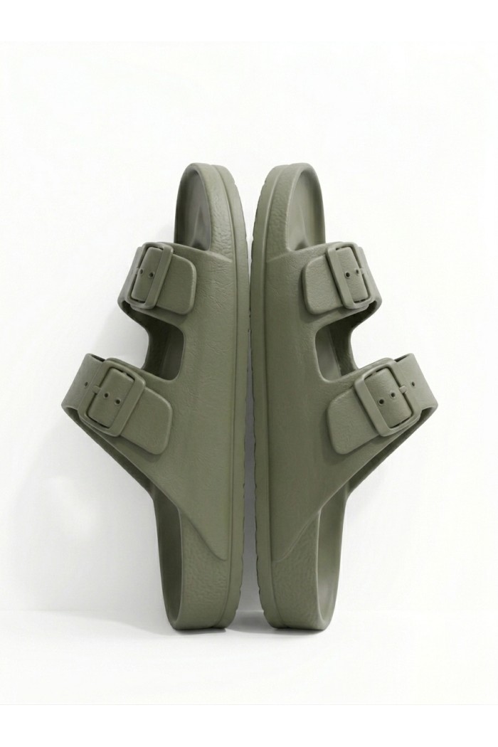 Calzedoro ανδρικες παντόφλες slides τυπου birkenstock σε λαδί χρώμα M2026-GREEN
