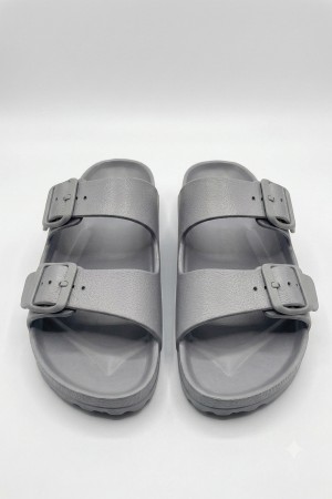 Calzedoro ανδρικες παντόφλες slides τυπου birkenstock σε γκρι χρώμα M2026-GREY