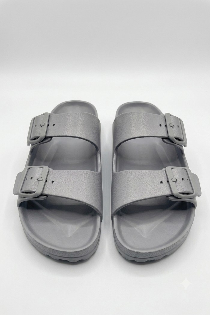 Calzedoro ανδρικες παντόφλες slides τυπου birkenstock σε γκρι χρώμα M2026-GREY