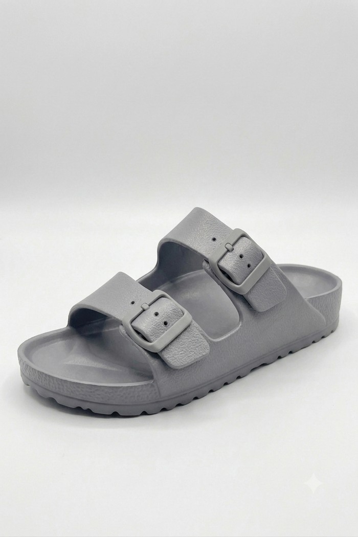 Calzedoro ανδρικες παντόφλες slides τυπου birkenstock σε γκρι χρώμα M2026-GREY