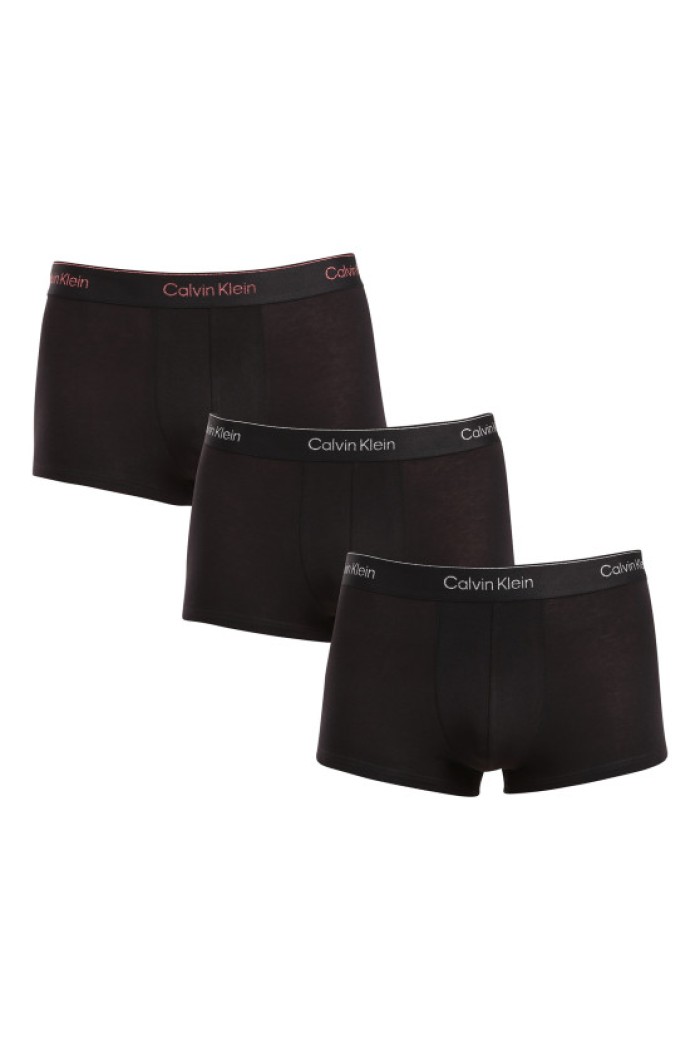 Calvin Klein ανδρικά βαμβακερά boxer (3pack), σε μαύρο χρώμα με μαύρο λάστιχο και διαφορετικό χρώμα στα γράμματα, 95%cotton 5%elastane NB4076A-Q6A