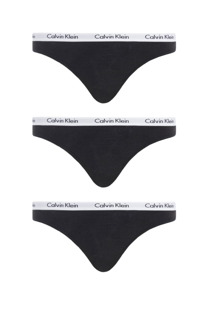 Calvin Klein γυναικεία 3pack thong μαύρα QD3587E-001