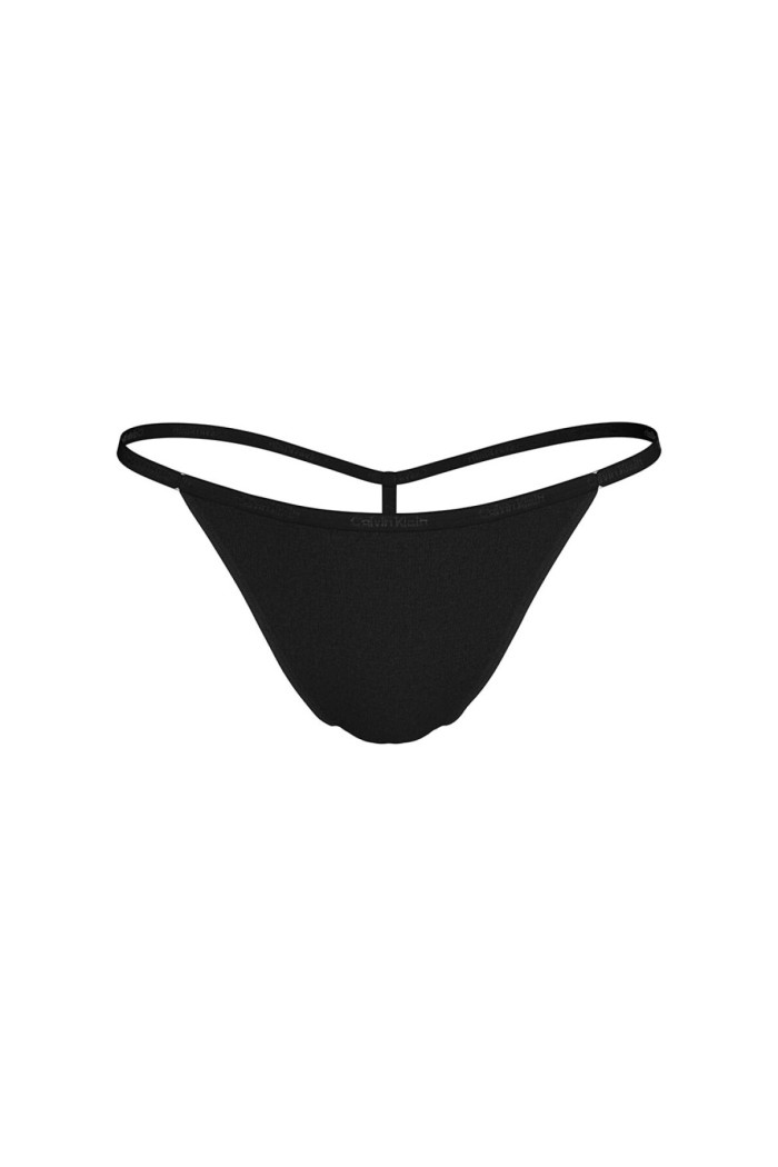 Calvin Klein κυλοτάκι string σε μαύρο χρώμα με μαύρο λεπτό λάστιχο.84%nylon,16%elastane QD5115E UB1