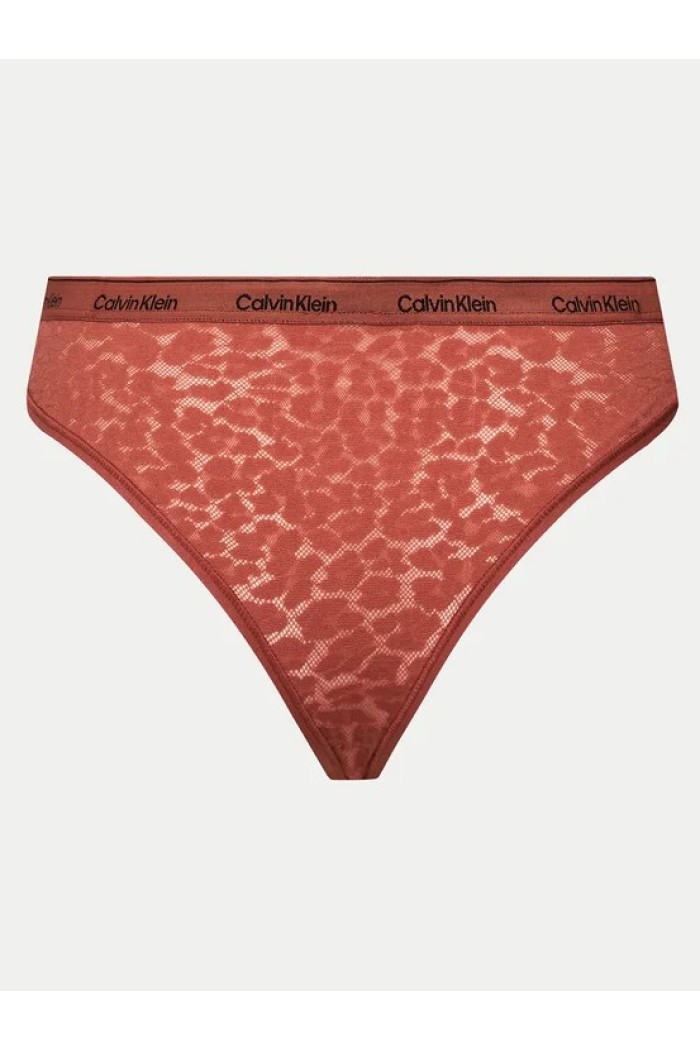 Calvin Klein κυλοτάκι brazilian σε χρώμα σάπιο μήλο με δαντέλα και λεπτό λάστιχο QD5233E VAI