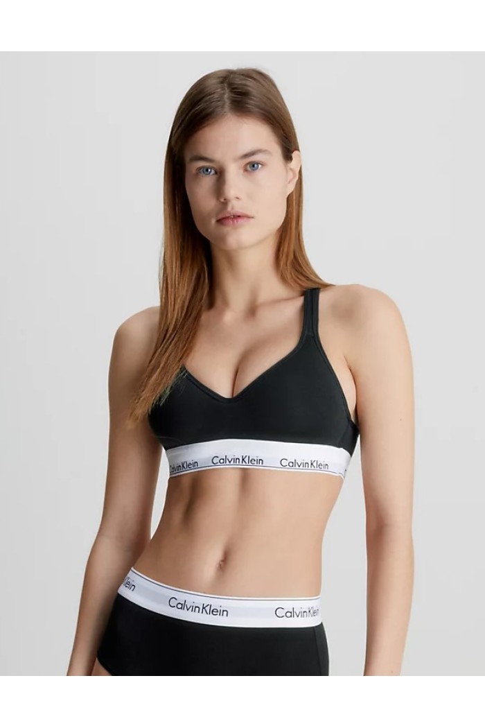 Calvin Klein γυναικείο μπουστάκι ενισχυμένο μαύρο με λάστιχο QF1654E-001