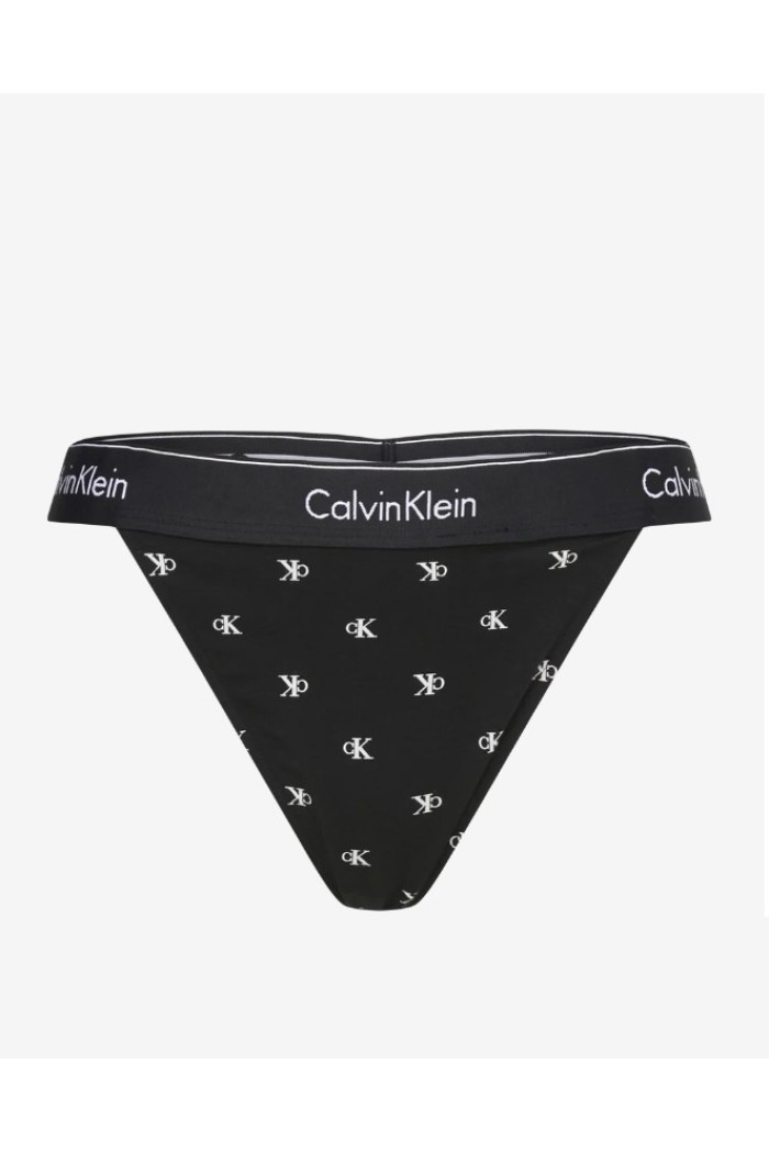 Calvin Klein γυναικείο κυλοτάκι string μαύρο με κορδόνι στο πίσω μέρος.53%cotton 35%modal 12%elastane QF7013E PCS