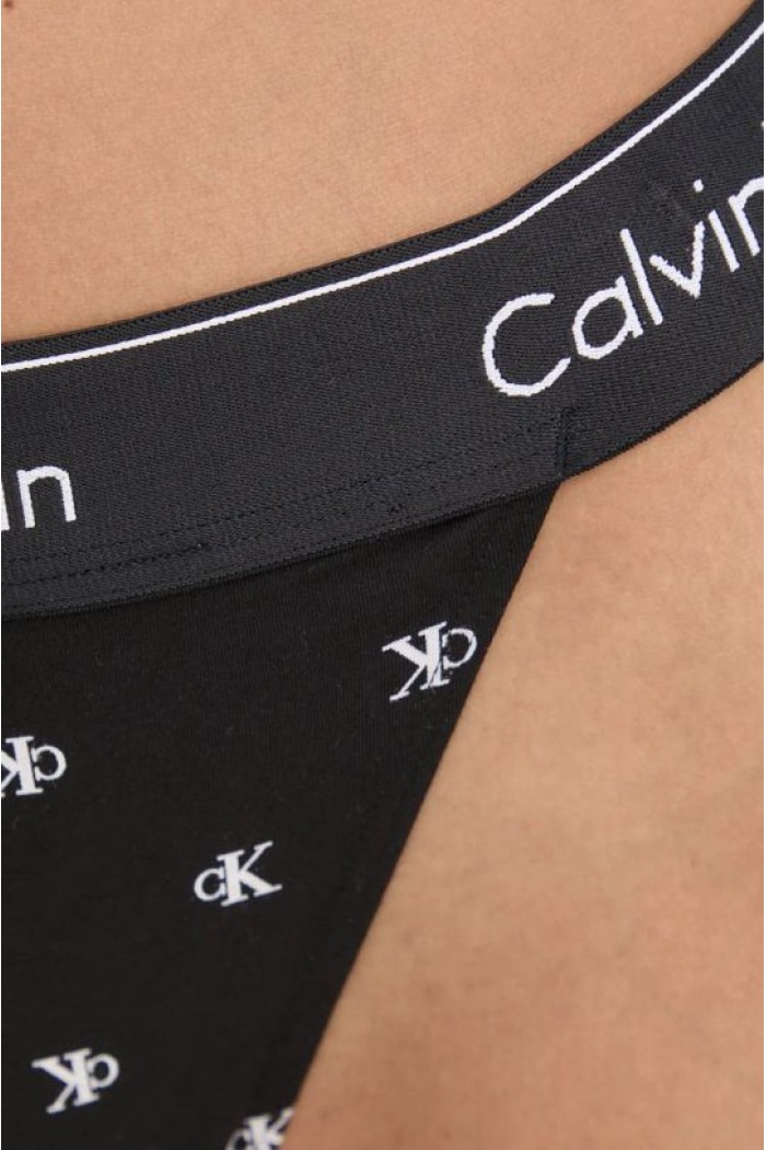 Calvin Klein γυναικείο κυλοτάκι string μαύρο με κορδόνι στο πίσω μέρος.53%cotton 35%modal 12%elastane QF7013E PCS
