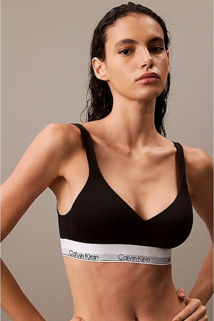 Calvin Klein γυναικείο μπουστάκι ενισχυμένο μαύρο με λάστιχο.53%cotton,35%modal,12%elastane QF7900E UB1