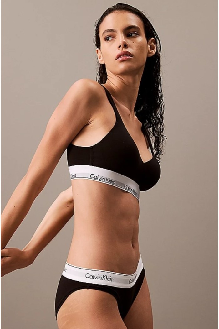 Calvin Klein γυναικείο μπουστάκι ενισχυμένο μαύρο με λάστιχο.53%cotton,35%modal,12%elastane QF7900E UB1