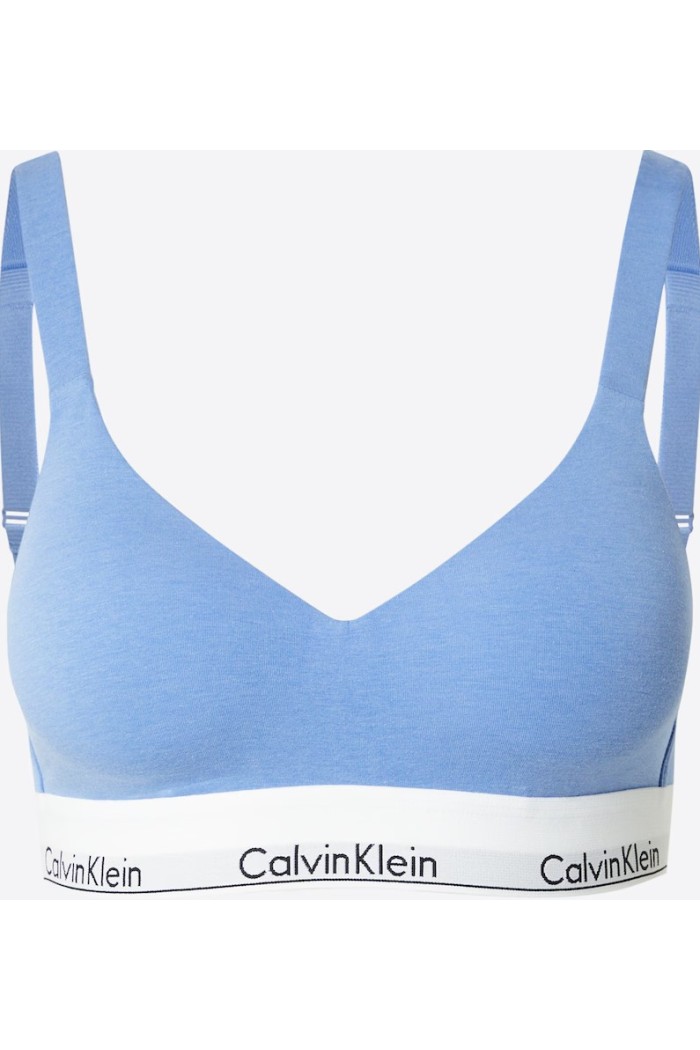 Calvin Klein γυναικείο μπουστάκι ενισχυμένο γαλάζιο με λάστιχο.53%cotton,35%modal,12%elastane QF7900E-PWB