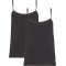 Calvin Klein γυναικείο φανελάκι crew neck με λεπτή τιράντα 2pack σε μαύρο χρώμα QS6440E-001