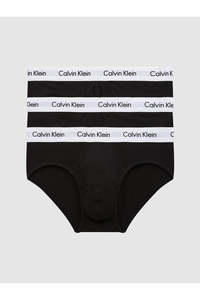 Calvin Klein ανδρικά slip βαμβακερά 3pack,άνετη γραμμή, 95%cotton 5%elastane (μαύρο) U2661G-001