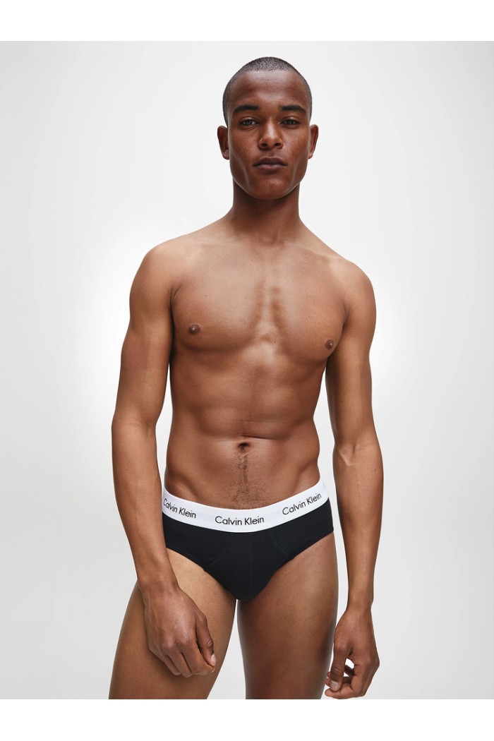 Calvin Klein ανδρικά slip βαμβακερά 3pack,άνετη γραμμή, 95%cotton 5%elastane (μαύρο) U2661G-001