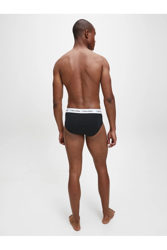 Calvin Klein ανδρικά slip βαμβακερά 3pack,άνετη γραμμή, 95%cotton 5%elastane (μαύρο) U2661G-001