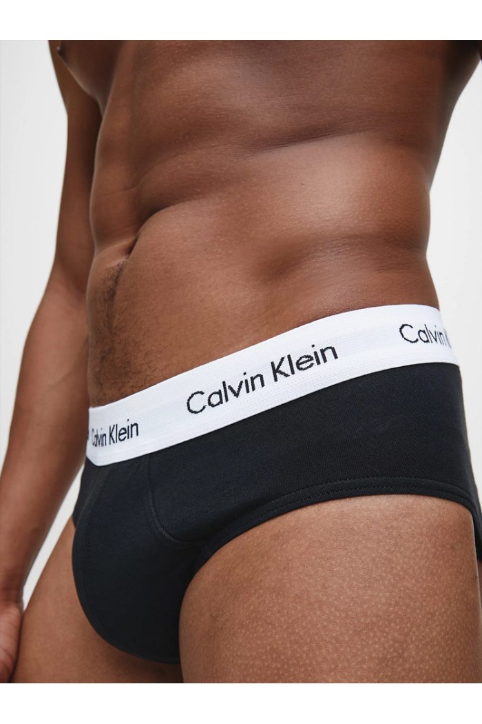 Calvin Klein ανδρικά slip βαμβακερά 3pack,άνετη γραμμή, 95%cotton 5%elastane (μαύρο) U2661G-001