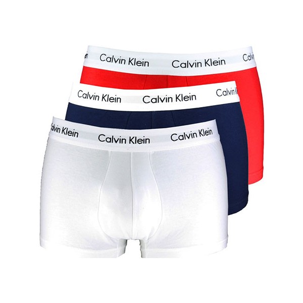 Calvin klein ανδρικά boxer 3pack (λευκό-κόκκινο-μπλε) cotton stretch U2664G-I03