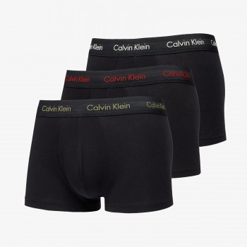 Calvin Klein ανδρικά βαμβακερά boxer 3pack σε μαύρο χρώμα με μαύρο λάστιχο και διαφορετικό χρώμα στα γράμματα U2664G-NOU