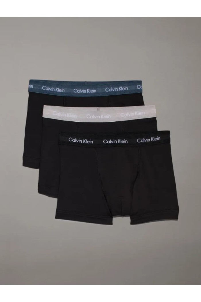 Calvin Klein ανδρικά βαμβακερά 3pack boxers με χρώμα στο λάστιχο,κανονική γραμμή,95%cotton 5%elastane U2664G-QRV