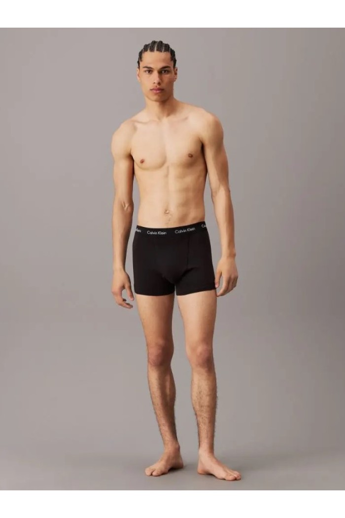 Calvin Klein ανδρικά βαμβακερά 3pack boxers με χρώμα στο λάστιχο,κανονική γραμμή,95%cotton 5%elastane U2664G-QRV