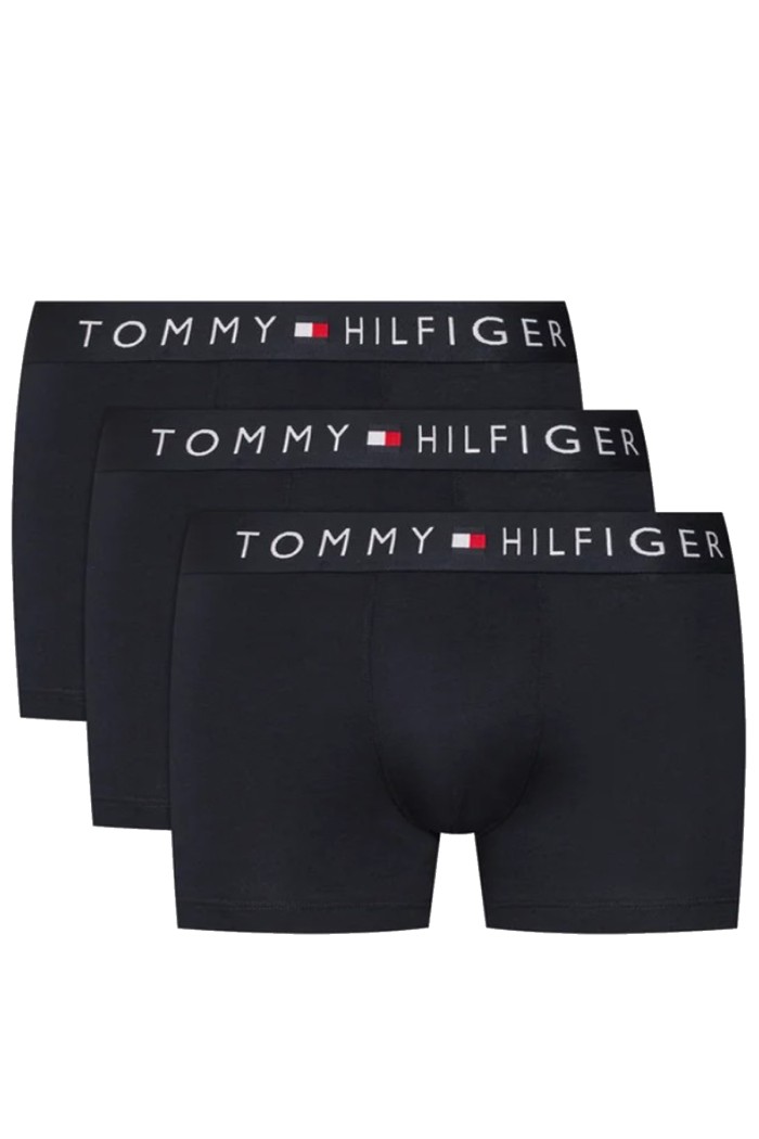 Tommy Hilfiger ανδρικά βαμβακερά boxers 3pack σε σκ.μπλε χρώμα άνετη γραμμή,95%cotton 5%elastane UM0UM03180-0SY
