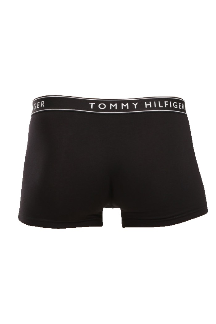 Tommy Hilfiger ανδρικά βαμβακερά boxers 3pack σε μαύρο χρώμα με μαύρο λάστιχο, άνετη γραμμή 95%cotton 5%elastane UM0UM02763-0WN