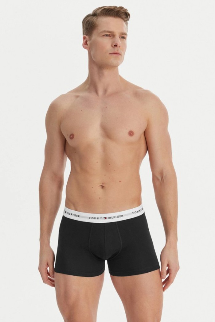 Tommy Hilfiger ανδρικά βαμβακερά boxers 7pack σε μαύρο χρώμα με λευκό λάστιχο άνετη γραμμή,95%cotton 5%elastane UM0UM03873-0S4