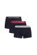 Tommy Hilfiger ανδρικά βαμβακερά boxers 3pack σε σκ.μπλε χρώμα με διαφορετικό χρώμα στο λάστιχο, άνετη γραμμή 95%cotton 5%elastane UM0UM03881-0WF