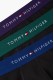 Tommy Hilfiger ανδρικά βαμβακερά boxers 3pack σε μαύρο χρώμα με διαφορετικό χρώμα στο λάστιχο άνετη γραμμή,95%cotton 5%elastane UM0UM03890-05J