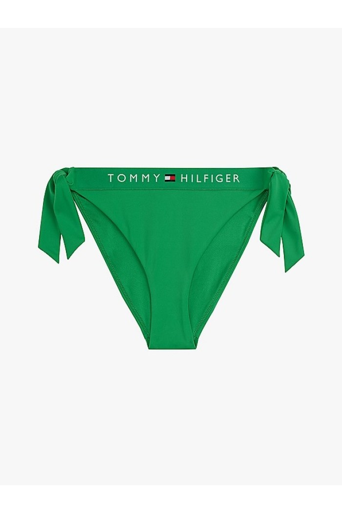 Tommy Hilfiger γυναικείο μαγιό κάτω μέρος σε πράσινο χρώμα, ολόκληρο κόψιμο με δέσιμο στο πλάι, κανονική γραμμή, 100%polyester UM0UM04497-L13