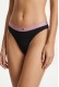 Tommy Hilfiger γυναiκείο 3pack thong βαμβακερά σε μαύρο χρώμα με τρια διαφορετικά χρώματα λάστιχο,άνετη γραμμή 95%cotton 5%elastane UW0UW05530-0K7
