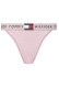 Tommy Hilfiger γυναικείο κυλοτάκι thong σε ροζ χρώμα με ροζ λάστιχο και το λογότυπο της εταιρείας UW0UW06095-T07