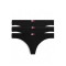 Tommy Hilfiger γυναiκείο 3pack thong βαμβακερά σε μαύρο χρώμα με μαύρο λάστιχο,άνετη γραμμή 95%cotton 5%elastane UW0UW06139-0XK