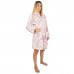 DKNY γυναικεία ρόμπα φλις σε ροζ χρώμα,άνετη γραμμή,100% polyester YI2222688F-623