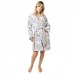 DKNY γυναικεία ρόμπα φλις σε άσπρο χρώμα,άνετη γραμμή,100% polyester YI2322688-069