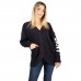 DKNY γυναικεία ζακέτα με κουκούλα και τσέπες σε μαύρο χρώμα YI2522687-001