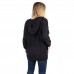 DKNY γυναικεία ζακέτα με κουκούλα και τσέπες σε μαύρο χρώμα YI2522687-001
