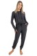 DKNY γυναικεία φλις πυτζάμα (homewear) σε μαύρο χρώμα με γκρι σχέδιο,άνετη γραμμή,88%polyester,12%elastane YI80065-053