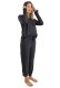DKNY γυναικεία φλις πυτζάμα (homewear) σε μαύρο χρώμα με γκρι σχέδιο,άνετη γραμμή,88%polyester,12%elastane YI80065-053