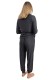 DKNY γυναικεία φλις πυτζάμα (homewear) σε μαύρο χρώμα με γκρι σχέδιο,άνετη γραμμή,88%polyester,12%elastane YI80065-053