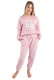 DKNY γυναικεία φλις πυτζάμα (homewear) σε ροζ χρώμα, άνετη γραμμή, 94%polyester, 6%elastane YI80066-662