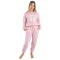 DKNY γυναικεία φλις πυτζάμα (homewear) σε ροζ χρώμα, άνετη γραμμή, 94%polyester, 6%elastane YI80066-662