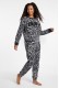 DKNY γυναικεία φλις πυτζάμα (homewear) με animal σχέδιο, άνετη γραμμή, 94%polyester, 6%elastane YI80130-045