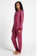 DKNY γυναικεία βαμβακερή πυτζάμα (homewear) σε μπορντώ και ροζ χρώμα, άνετη γραμμή, 58%cotton,37%viscose,5%elastane YI80140F-677