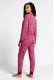 DKNY γυναικεία βαμβακερή πυτζάμα (homewear) σε μπορντώ και ροζ χρώμα, άνετη γραμμή, 58%cotton,37%viscose,5%elastane YI80140F-677