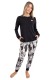 DKNY γυναικεία βαμβακερή πυτζάμα (homewear) σε μαύρο και λευκό χρώμα, άνετη γραμμή, 57%cotton,38%viscose,5%elastane YI90062-002