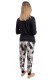 DKNY γυναικεία βαμβακερή πυτζάμα (homewear) σε μαύρο και λευκό χρώμα, άνετη γραμμή, 57%cotton,38%viscose,5%elastane YI90062-002